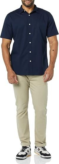 Immagine di Navy Blue Short Sleeve Button-Up Shirt 5